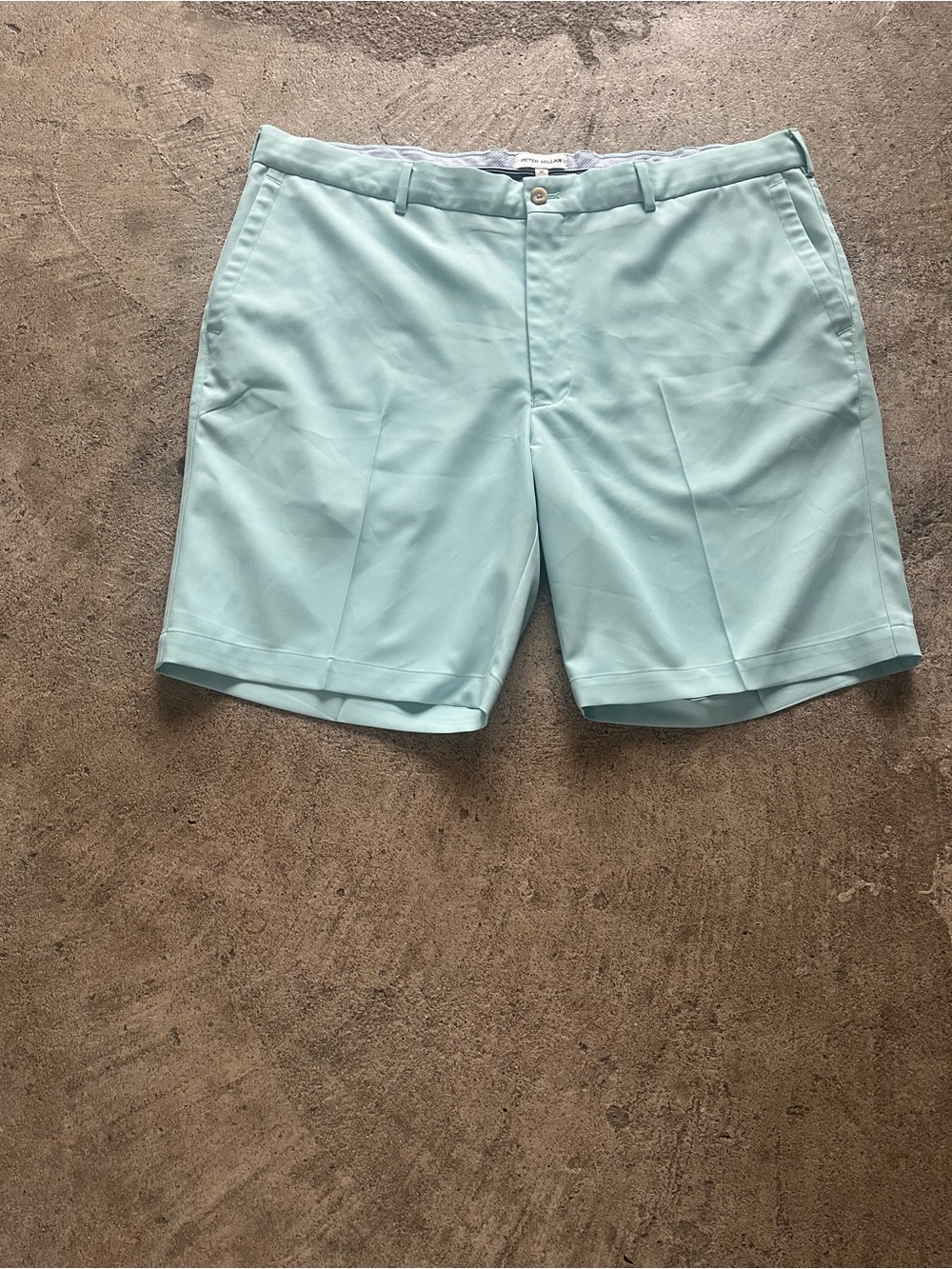 Peter Millar Men's Mint Green Flat-Front Performance Shorts